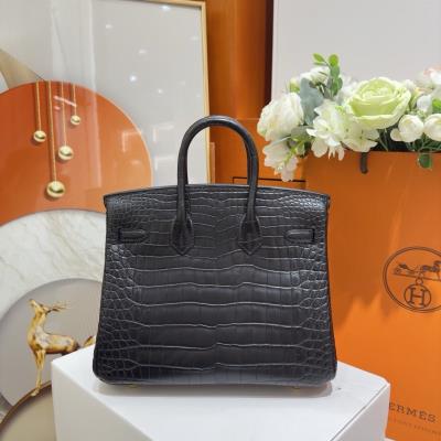 wholesale quality birkin 25 matte alligator noir ghd 